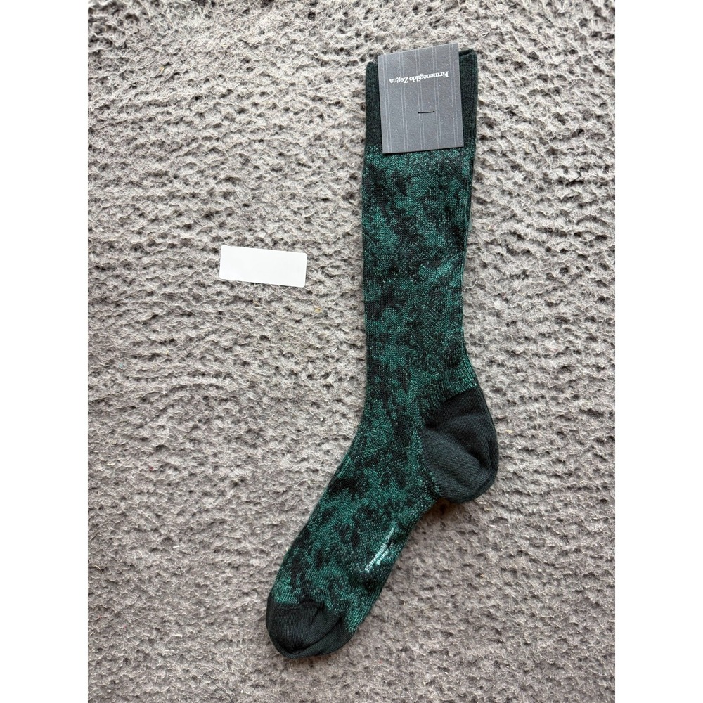 NWT Ermenegildo Zegna Earthling Mid Calf Socks Teal Fant One Size Unisex